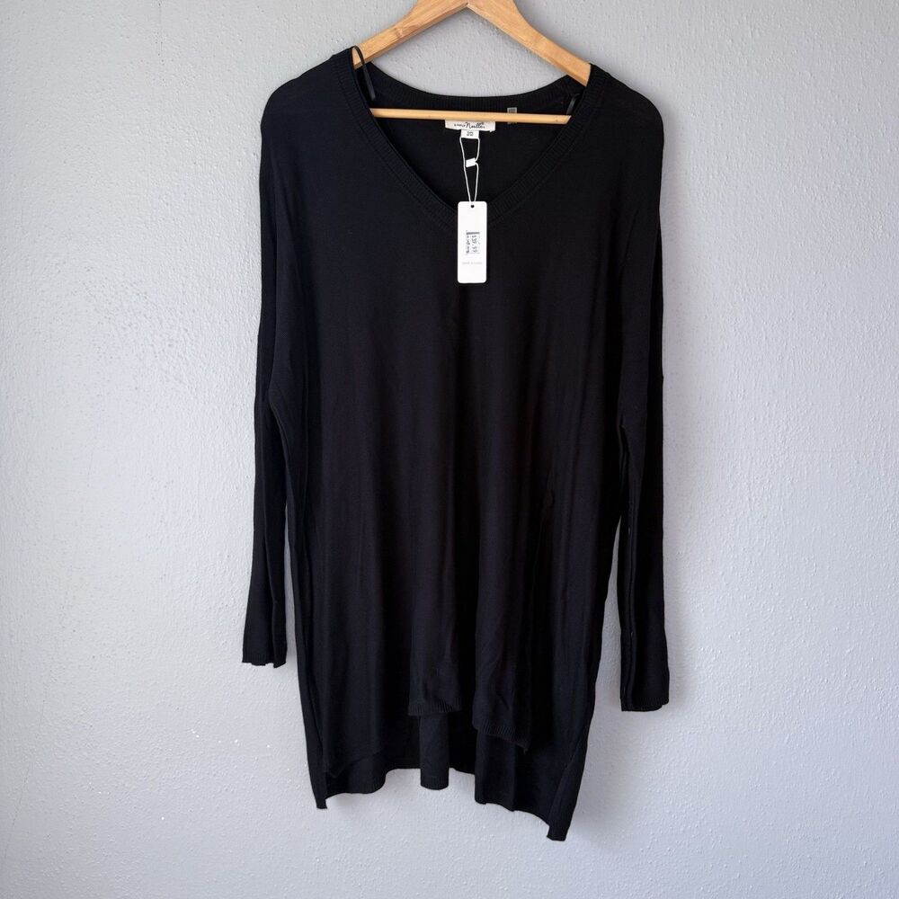 SIMPLY NOELLE women’s S-M (8-10) cozy knit SWEATER SO SOFT Black